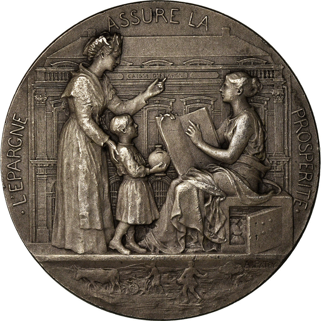 France, Medal, Savings Bank, Caisse d'Épargne d'Angers, Patey, MS(60-62)