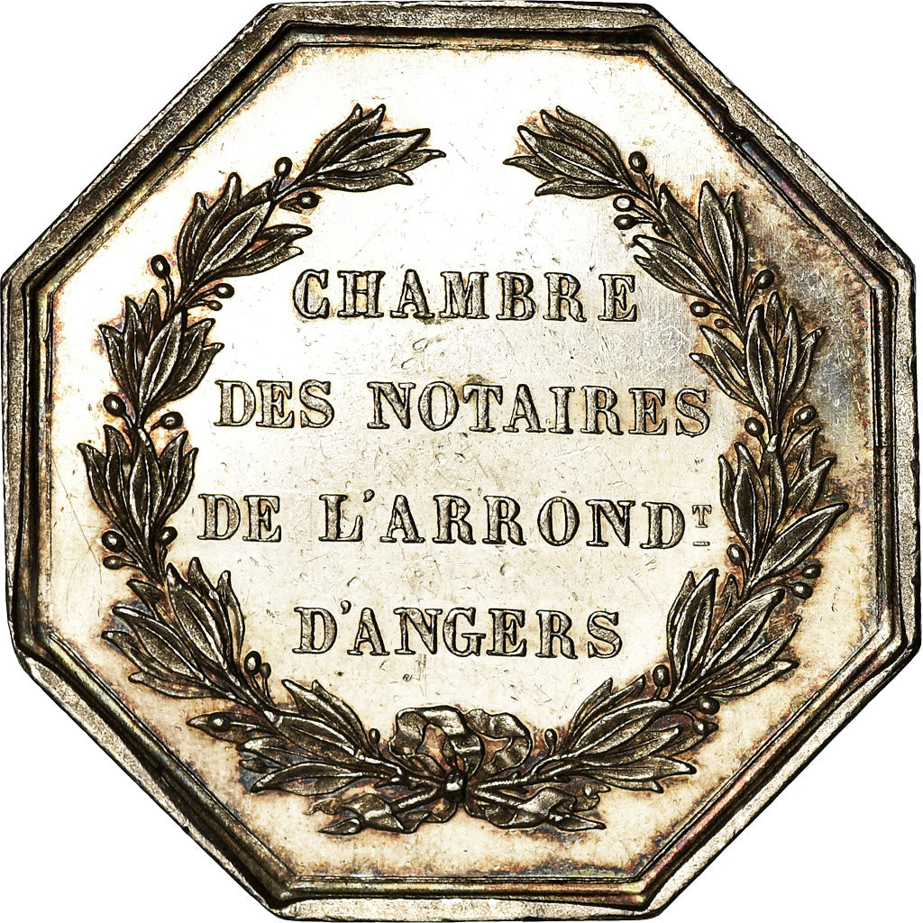 France, Jeton, Notaires de l'Arrondissement d'Angers, Pacot, SUP, Argent