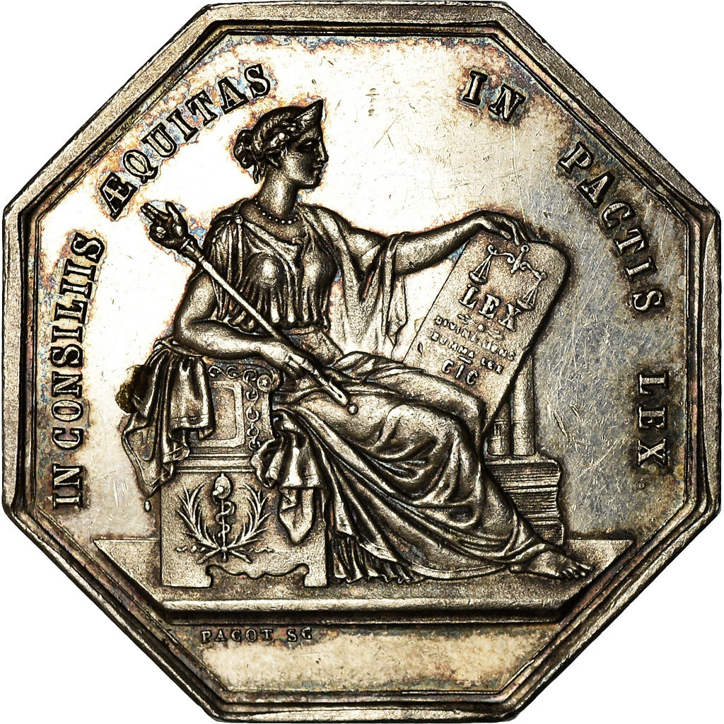 France, Token, Notaires de l'Arrondissement d'Angers, Pacot, MS(60-62), Silver