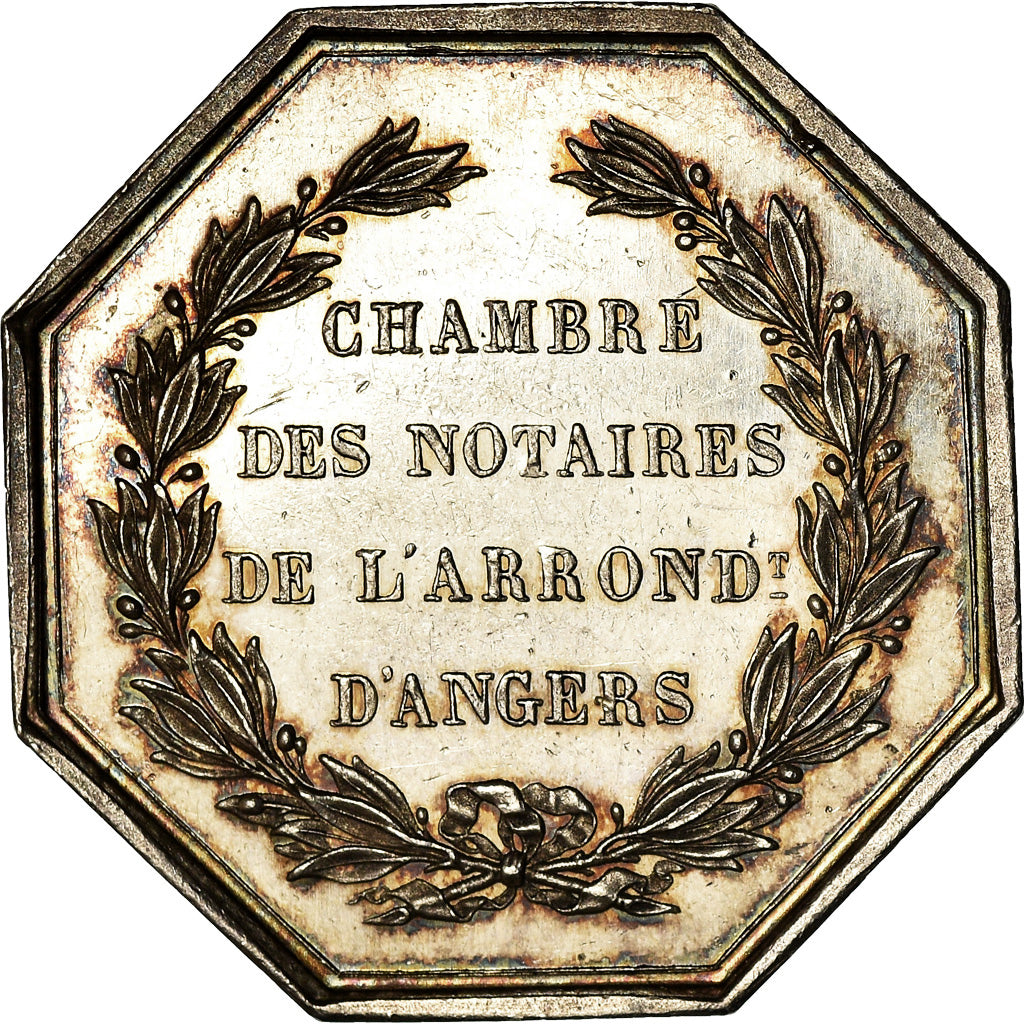 France, Token, Notaires de l'Arrondissement d'Angers, Pacot, MS(60-62), Silver