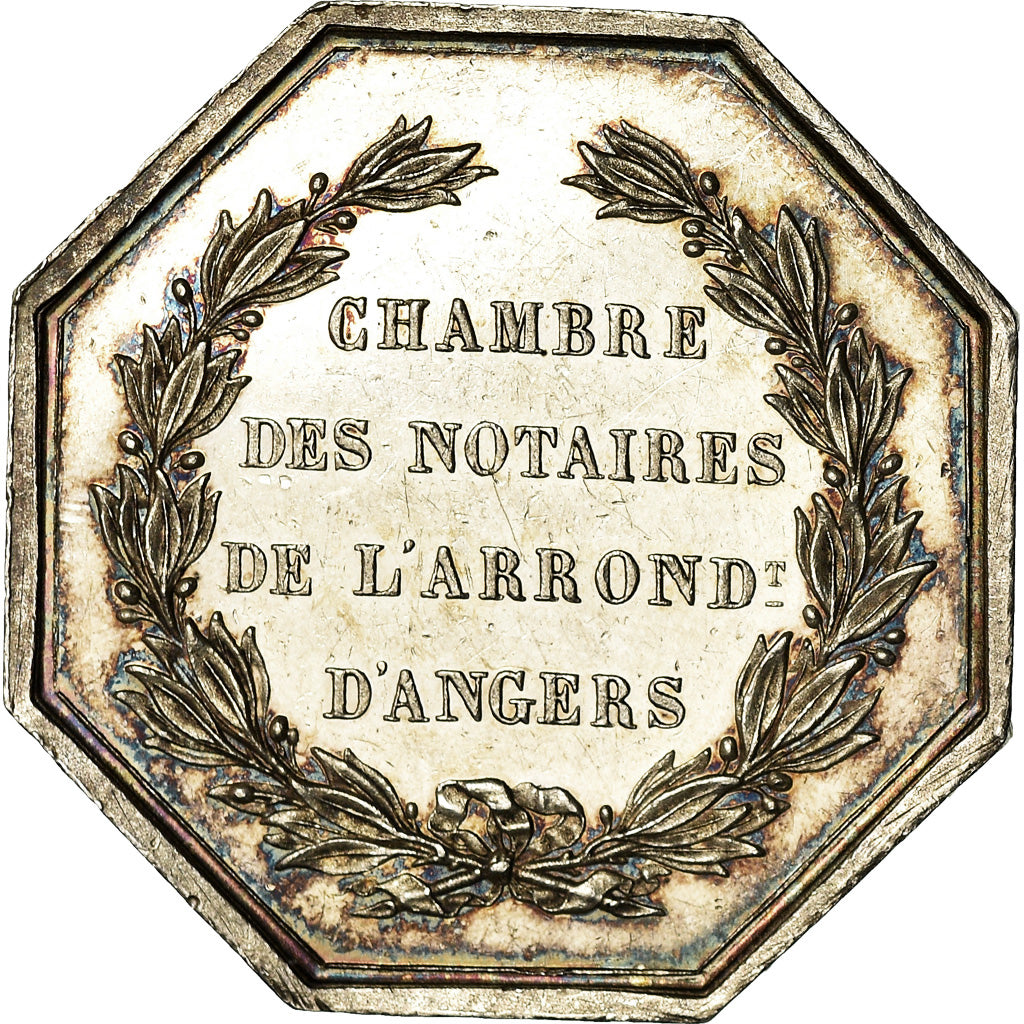 France, Jeton, Notaires de l'Arrondissement d'Angers, Pacot, SUP, Argent