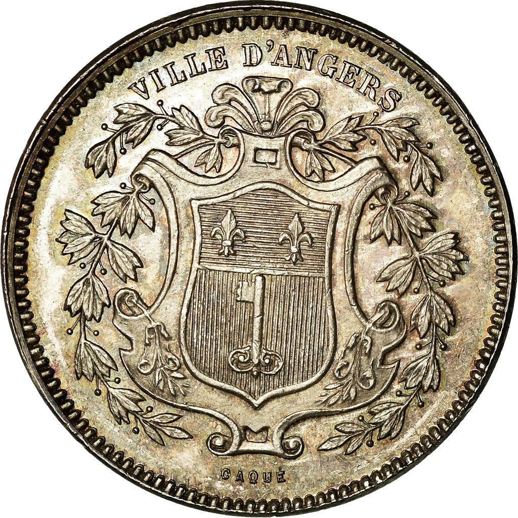 France, Token, Savings Bank, Caisse d'Épargne d'Angers, Caqué, MS(63), Silver