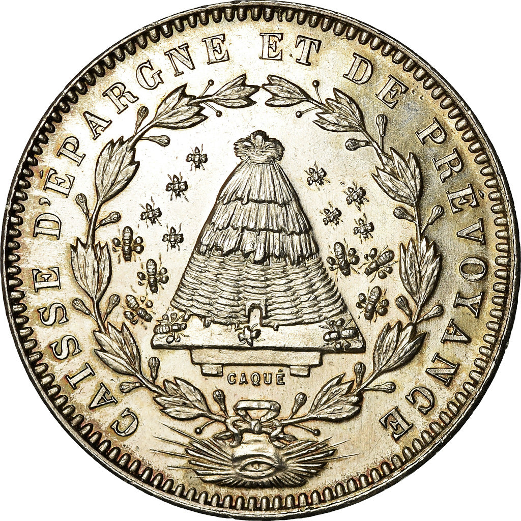 France, Token, Savings Bank, Caisse d'Épargne d'Angers, Caqué, MS(63), Silver