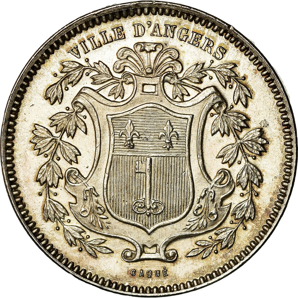 France, Token, Savings Bank, Caisse d'Épargne d'Angers, Caqué, MS(63), Silver