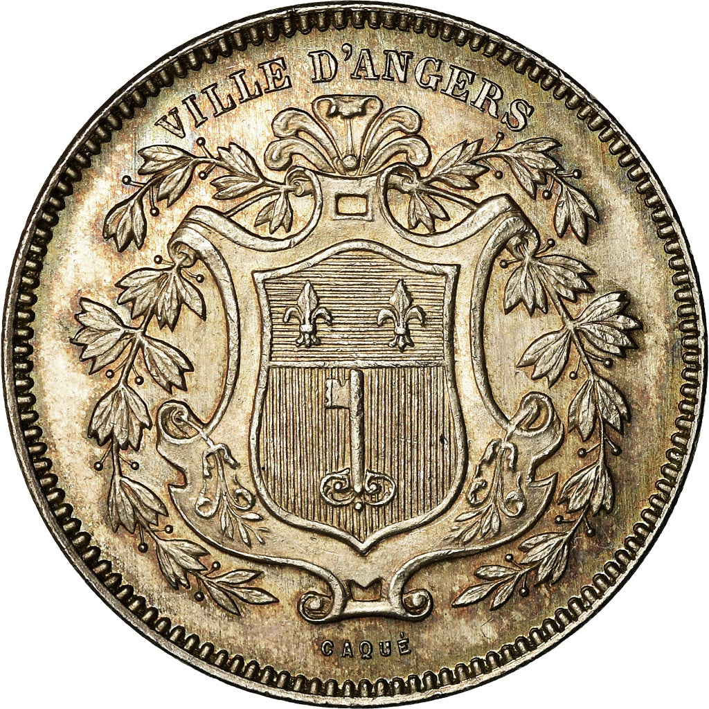 France, Token, Savings Bank, Caisse d'Épargne d'Angers, Caqué, MS(63), Silver