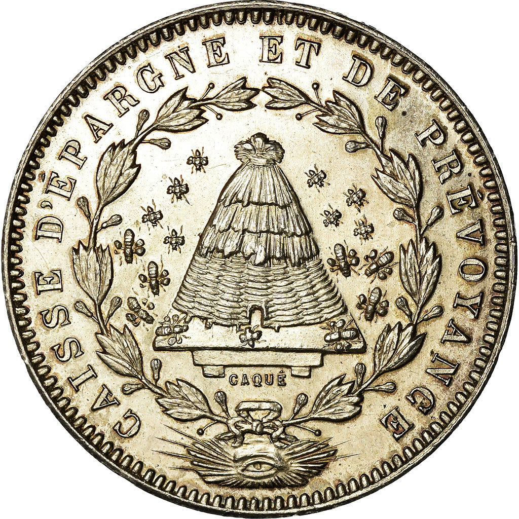 France, Token, Savings Bank, Caisse d'Épargne d'Angers, Caqué, MS(63), Silver