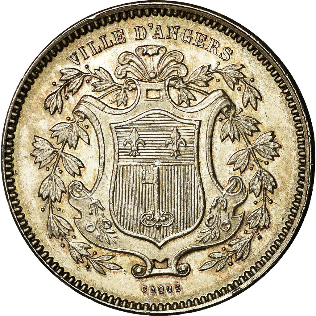 France, Token, Savings Bank, Caisse d'Épargne d'Angers, Caqué, MS(63), Silver