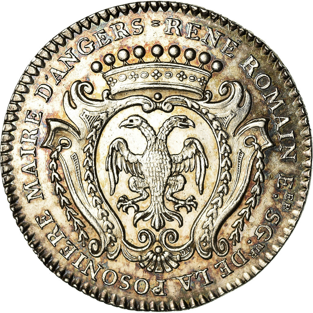 France, Token, Anjou, Noblesse, René Romain, Maire d’Angers, 1747, Duvivier