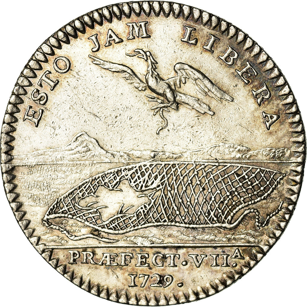 France, Token, Anjou, Noblesse, René Robert, 1729, AU(55-58), Silver