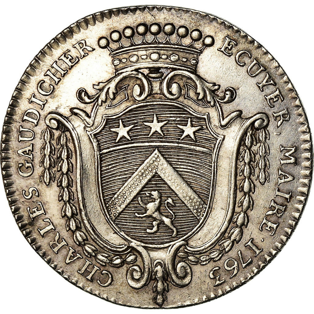 Francia, Token, Louis XV, Anjou, Noblesse, Charles Gaudicher, Maire d’Angers