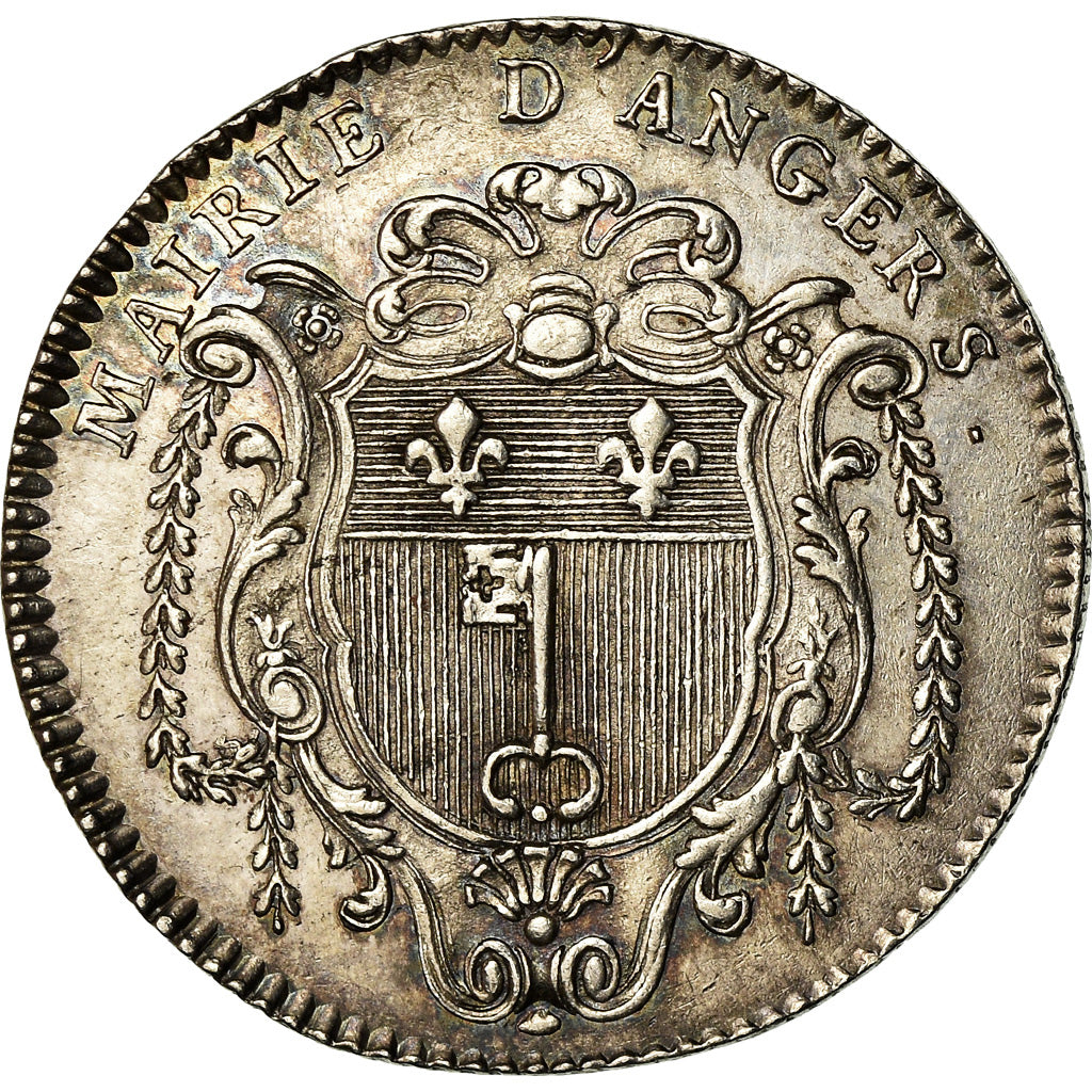 Francia, Token, Louis XV, Anjou, Noblesse, Charles Gaudicher, Maire d’Angers