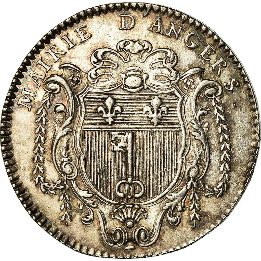 Francja, Token, Ludwik XV, Anjou, Noblesse, Charles Gaudicher, Maire d’Angers
