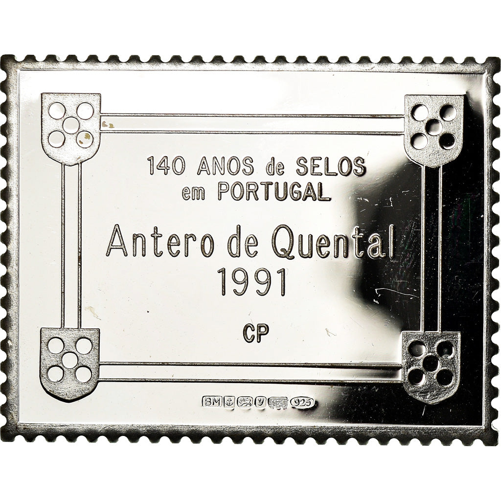 Portugal, Medal, Timbre, Antero de Quental, 1991, MS(64), Silver
