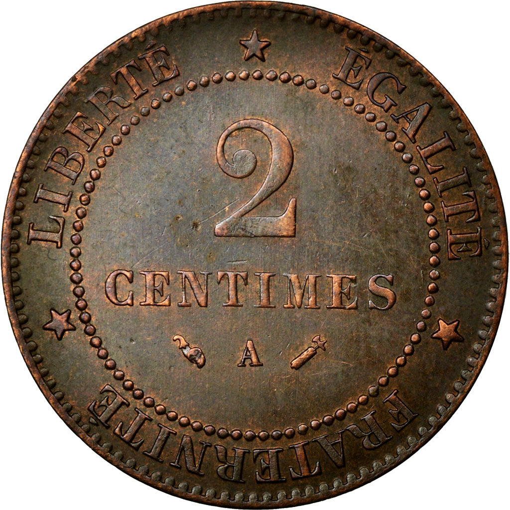 Coin, France, Cérès, 2 Centimes, 1886, Paris, AU(55-58), Bronze, Gadoury:105