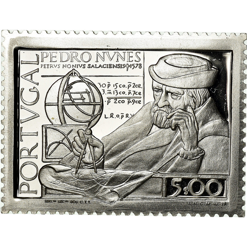 Portugal, Medal, Timbre, Pedro Nunes, 1978, MS(64), Silver