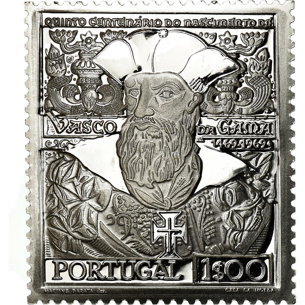 Portugal, Medal, Timbre, Vasco de Gama, Shipping, 1969, MS(64), Silver