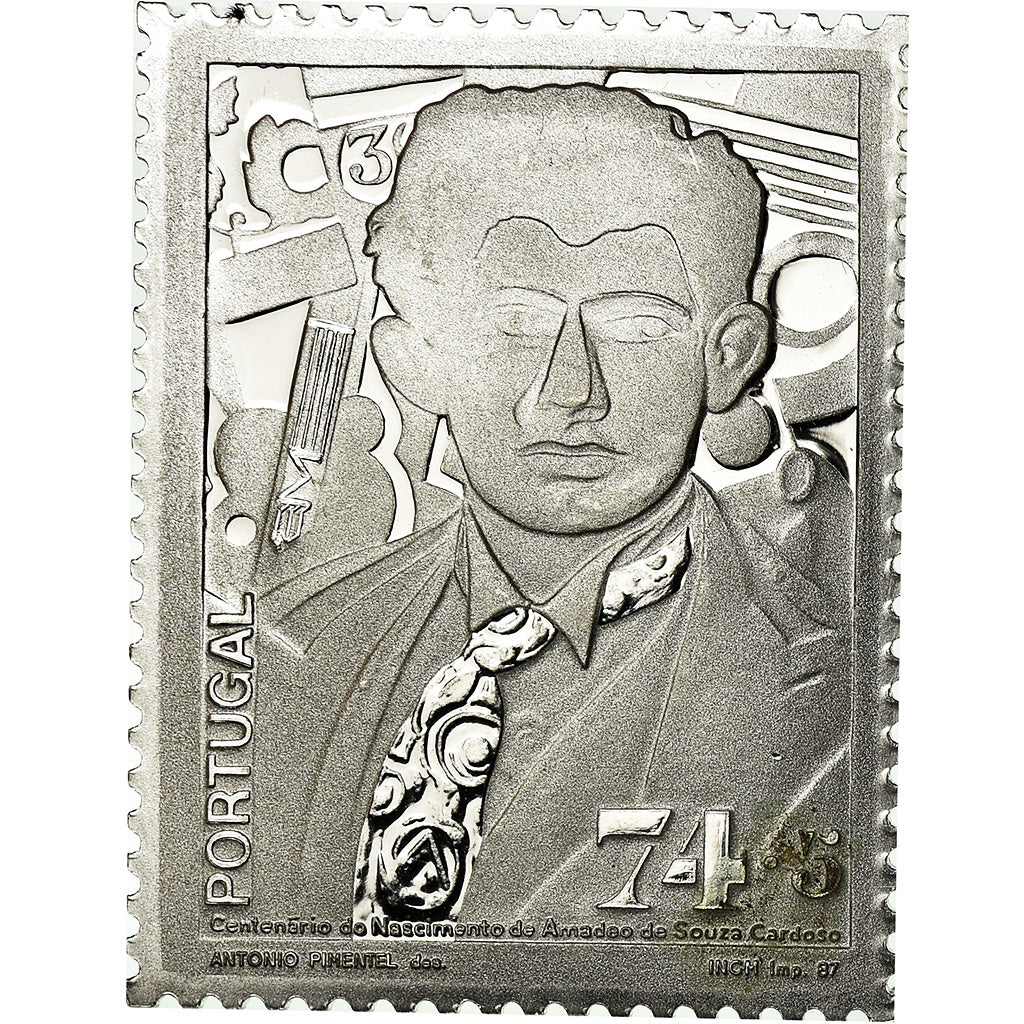Portugal, Médaille, Timbre, Amadeo de Souza Cardoso, 1987, SPL+, Argent