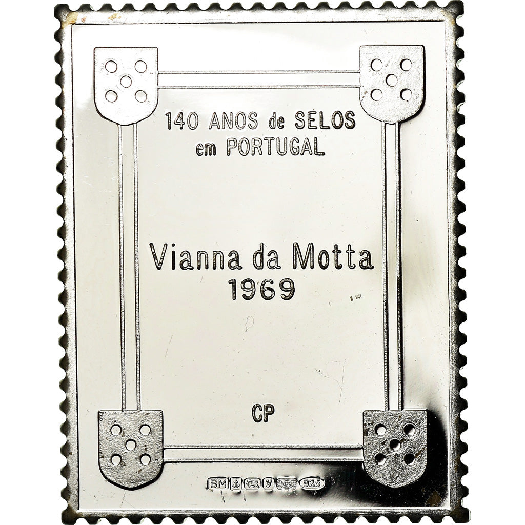 Portugal, Médaille, Timbre, Musique, Vianna de Motta, 1969, SPL+, Argent