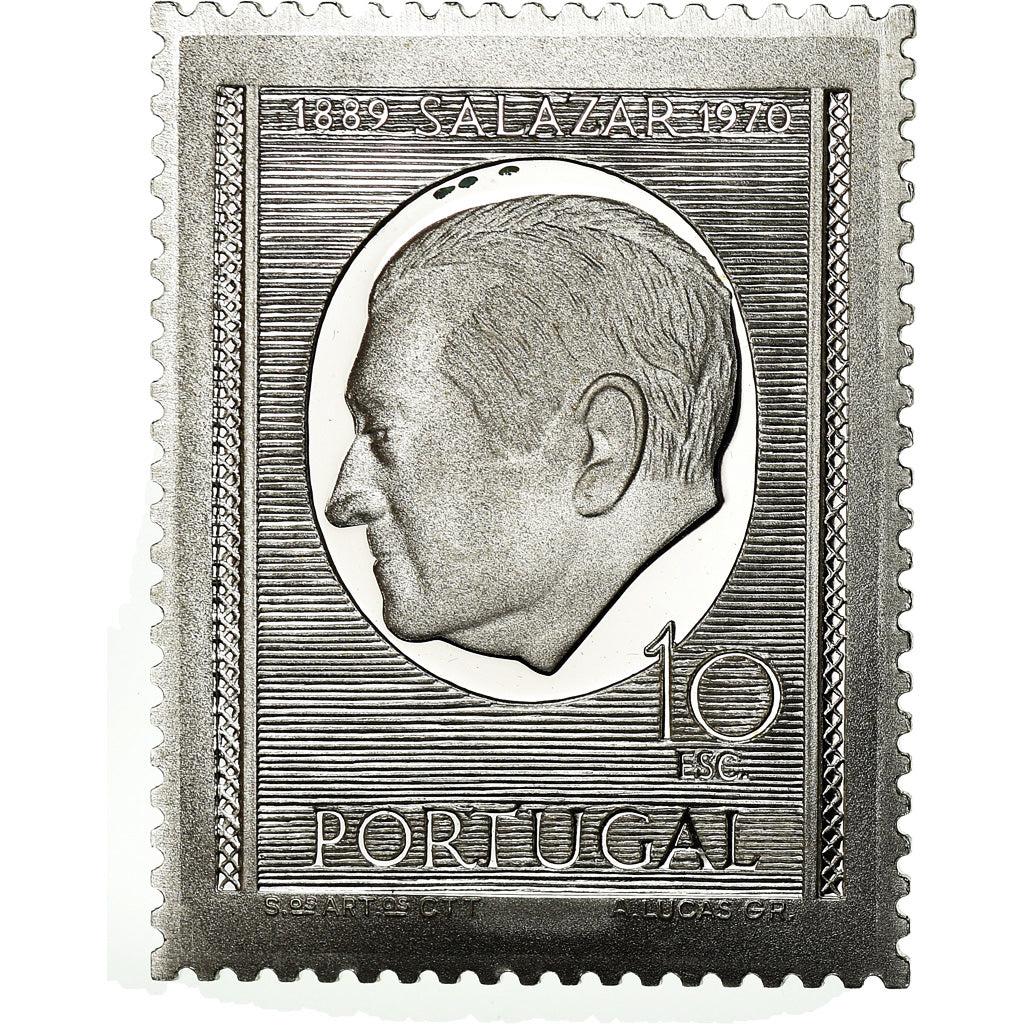 Portugal, Medal, Timbre, Presidente Salazar, 1971, MS(64), Silver