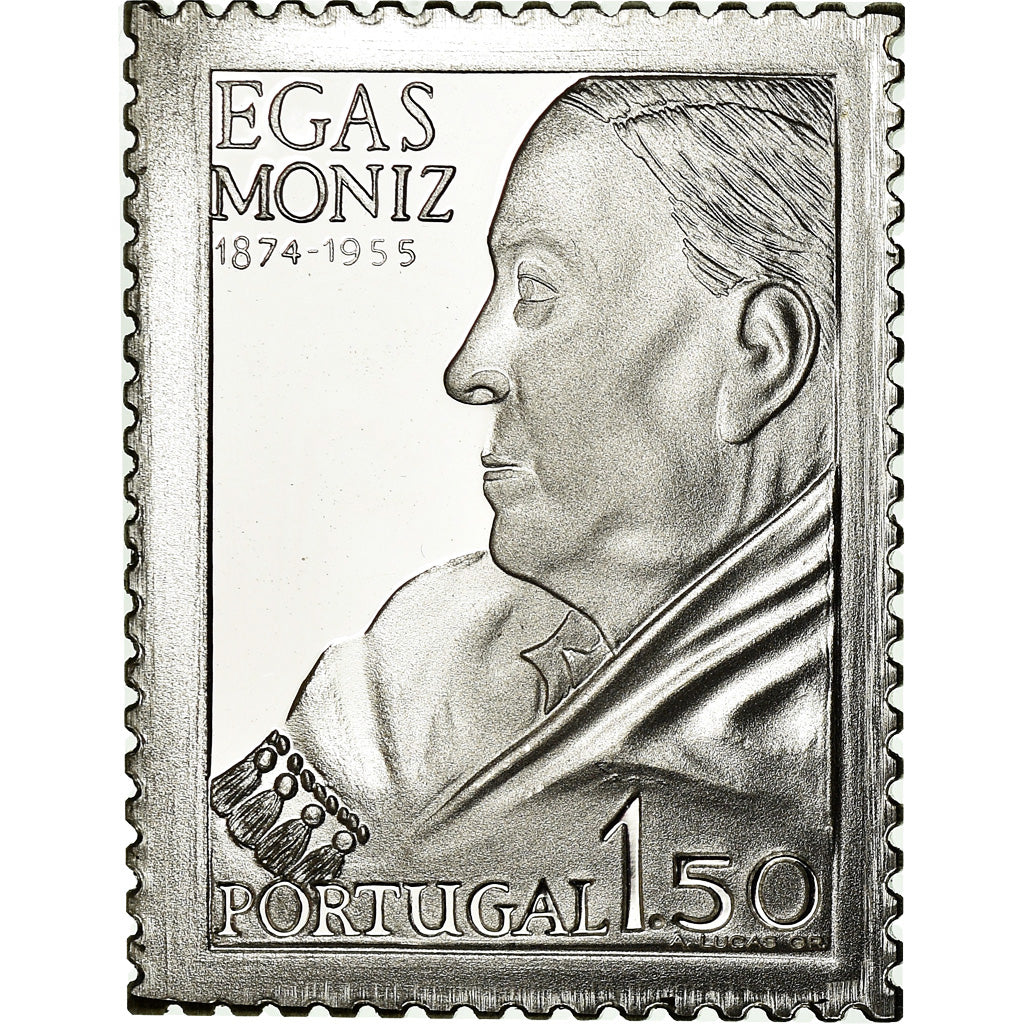 Portugal, Medal, Timbre, Professor Egas Moniz, Medicine, 1974, MS(64), Silver