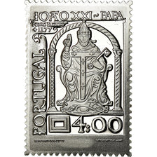 Portugal, Médaille, Timbre, Papa Joao XXI, 1977, SPL+, Argent