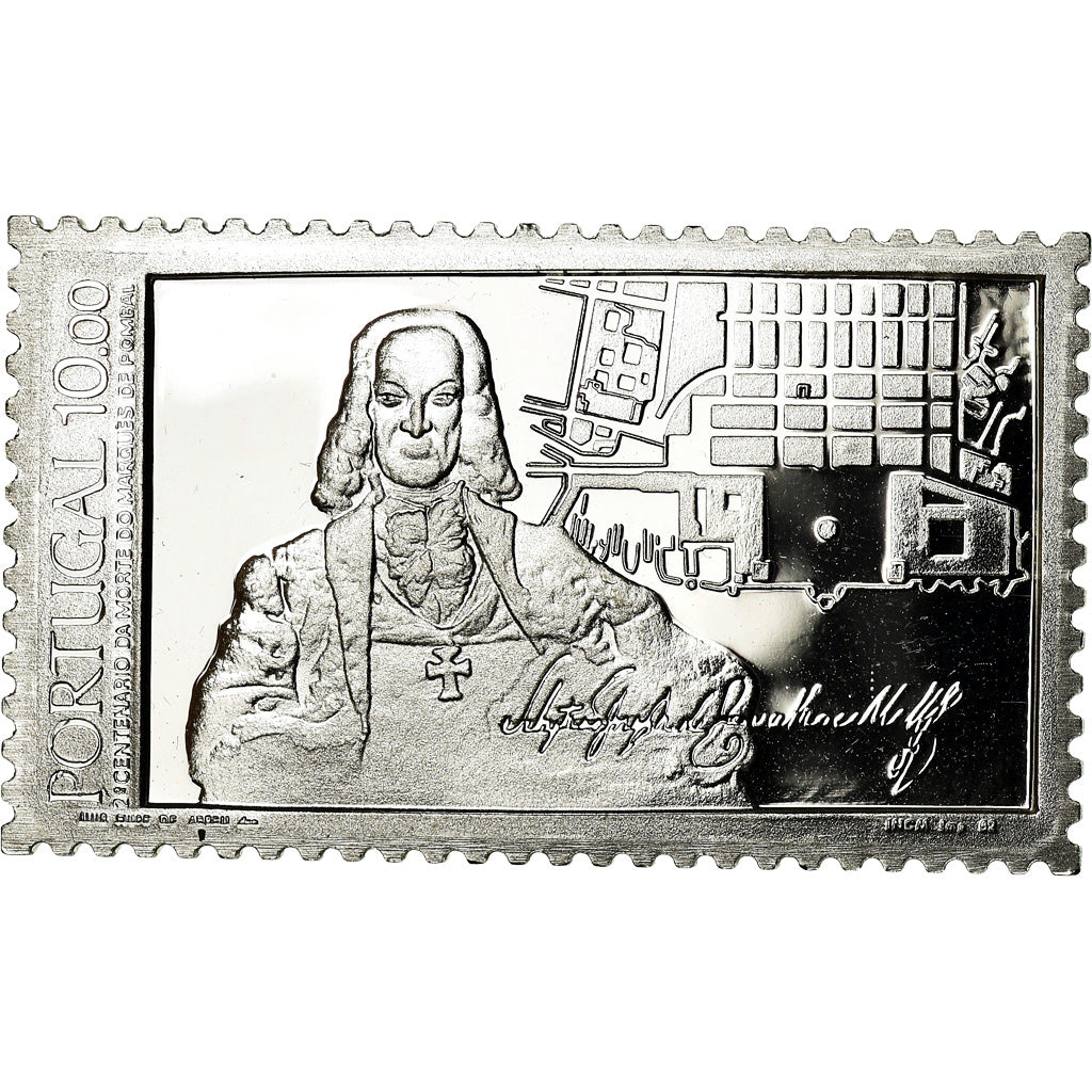 Portugal, Médaille, Timbre, Marques de Pombal, 1982, SPL+, Argent