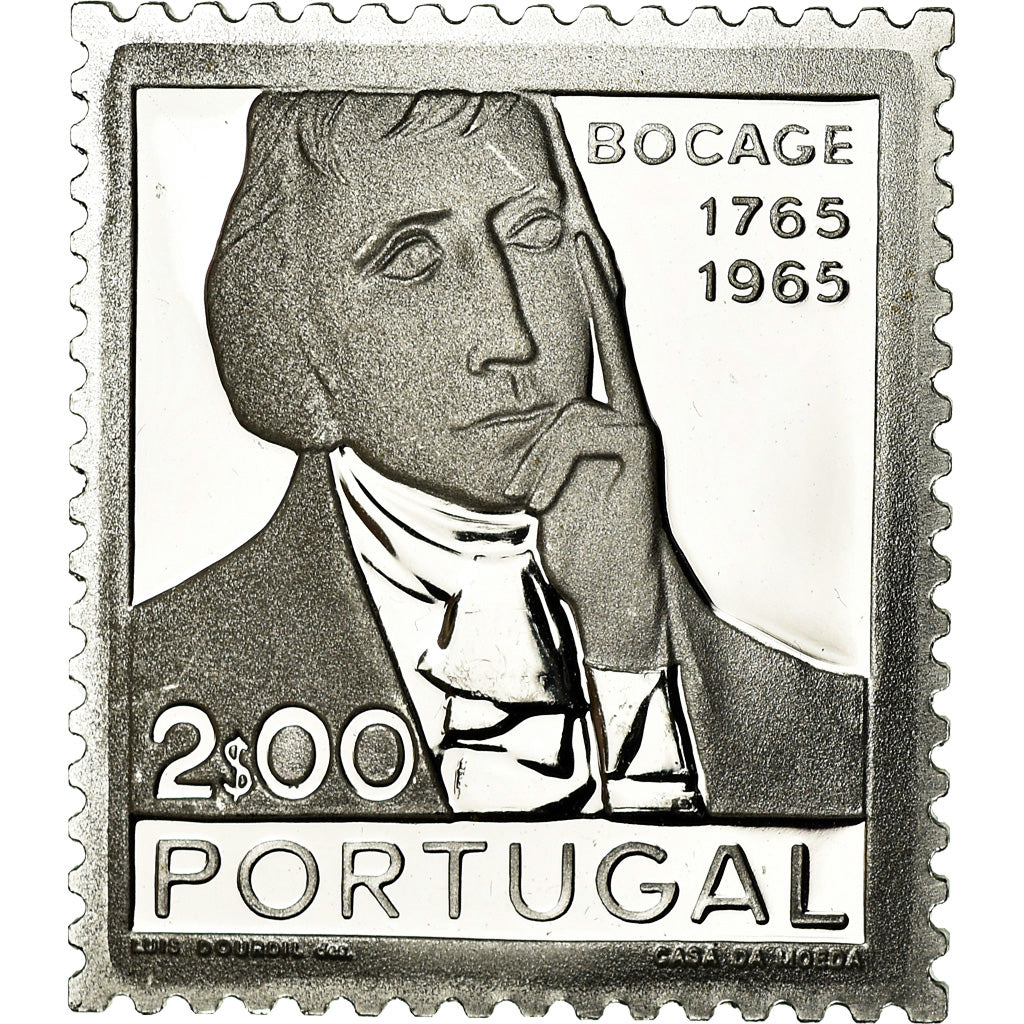 Portugal, Médaille, Timbre, Bocage, 1966, SPL+, Argent