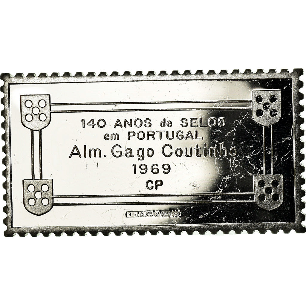 Portugal, Medal, Timbre, Alm. Gago Coutinho, Aviation, 1969, MS(64), Silver