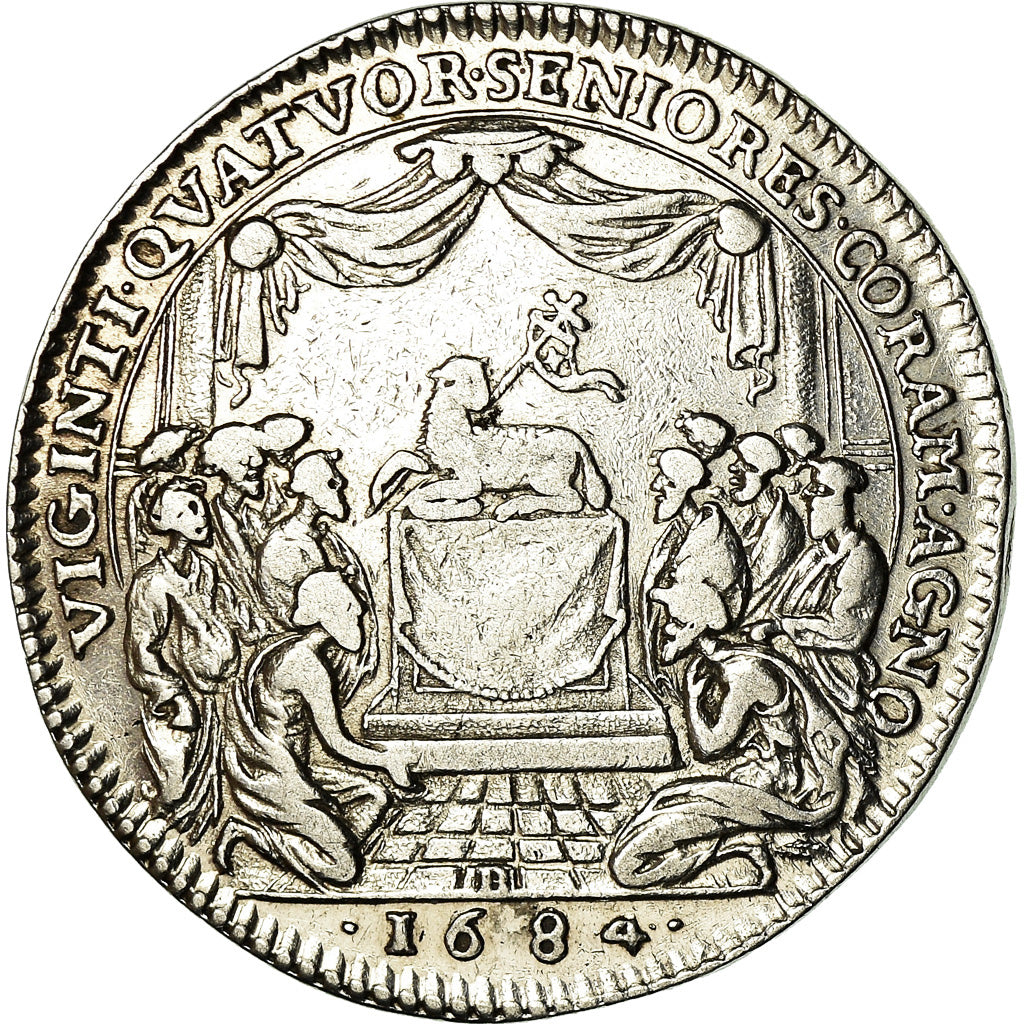France, Jeton, Louis XIV, Ville de Rouen, 1684, TTB, Argent, Feuardent:6187