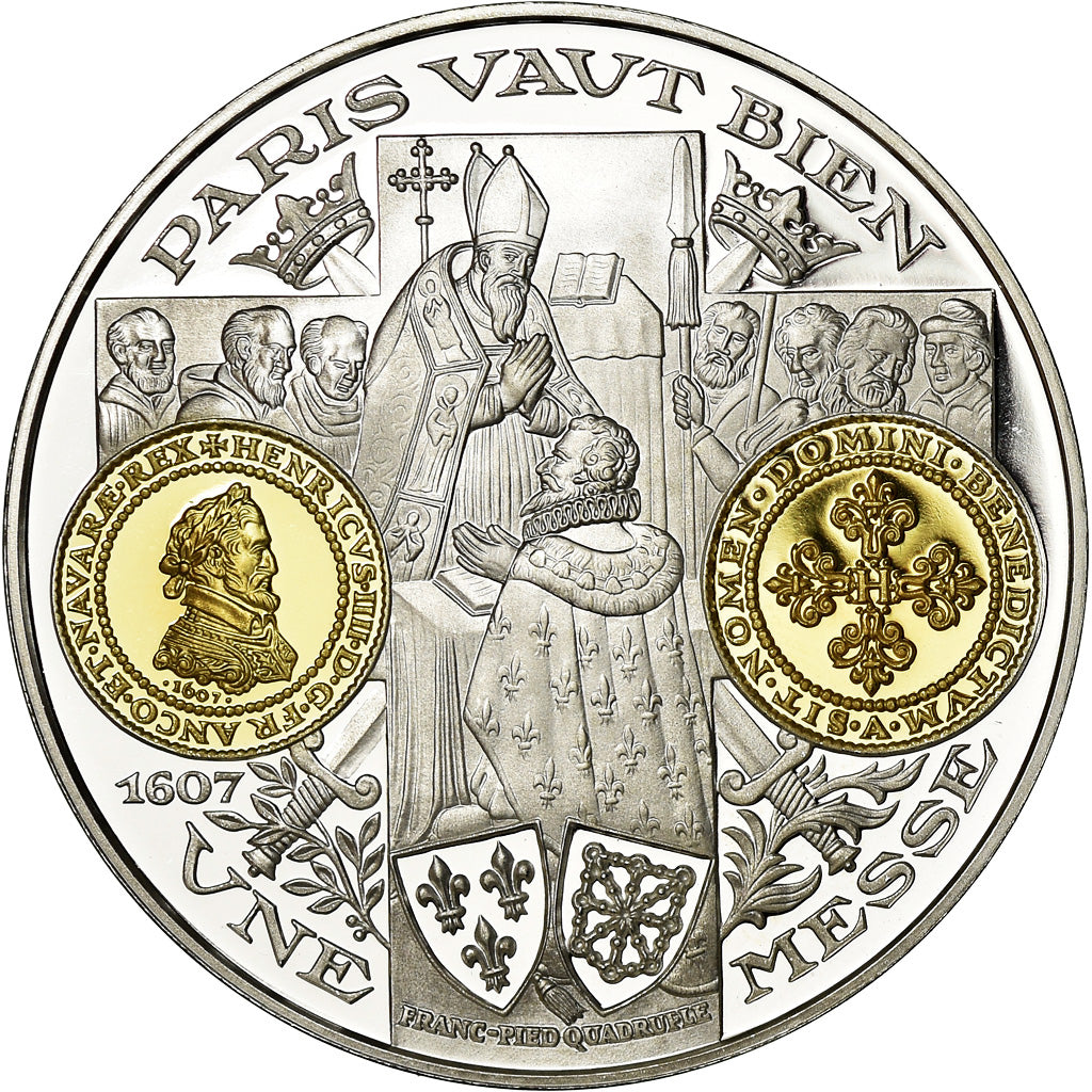 France, Médaille, Histoire Monétaire, Franc-Pied Quadruple, FDC, Argent