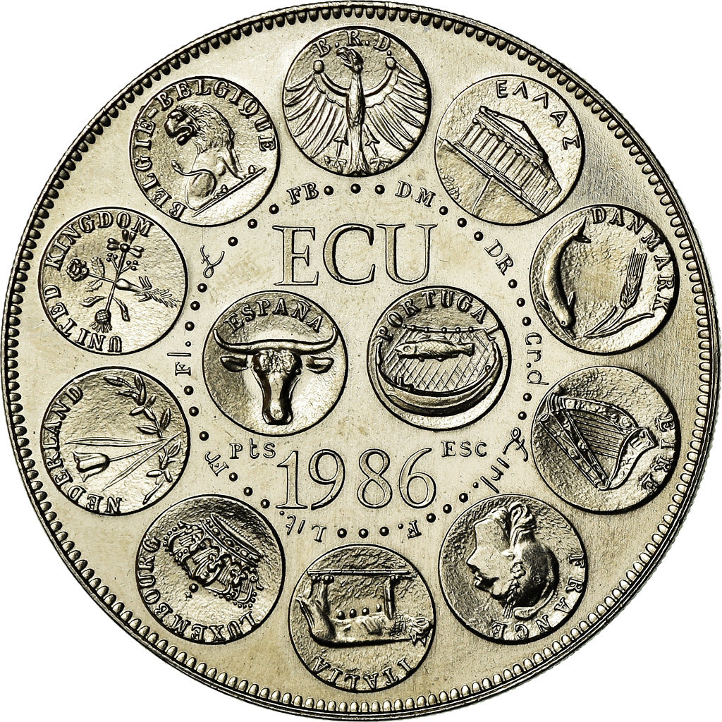 Francia, medaglia, Ecu Europa, Marianne, 1986, Rodier, SPL+, Rame-nichel
