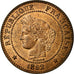Coin, France, Cérès, 2 Centimes, 1892, Paris, MS(60-62), Bronze, Gadoury:105