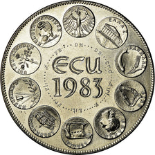 França, Medal, Ecu Europa, Europe Assise, 1983, Rodier, MS(64), Cobre-níquel