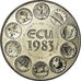 França, Medal, Ecu Europa, Europe Assise, 1983, Rodier, MS(64), Cobre-níquel