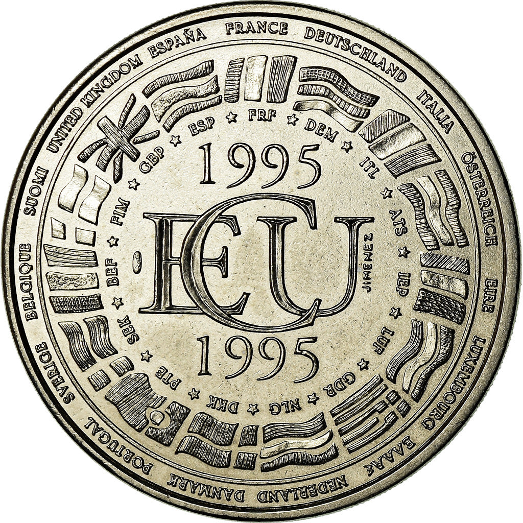 France, Medal, Ecu Europa, 1995, Joaquin Jimenez, MS(64), Copper-nickel