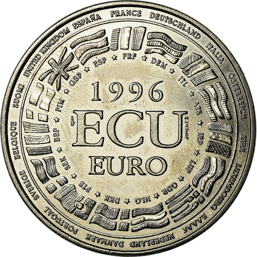 France, Medal, Ecu Europa, 1996, Joaquin Jimenez, MS(64), Copper-nickel
