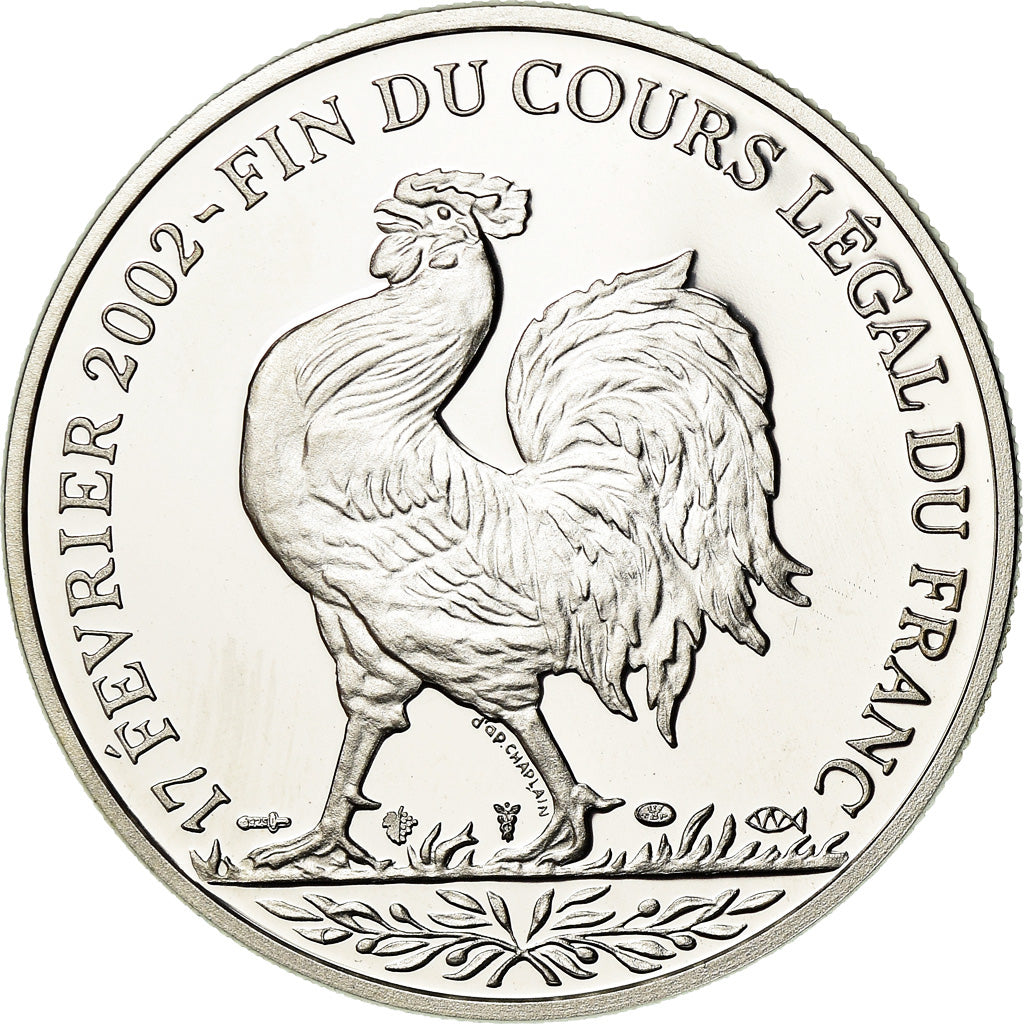 Frankrijk, Medaille, Coq, Fin du Cours Légal du Franc, Politics, Society, War