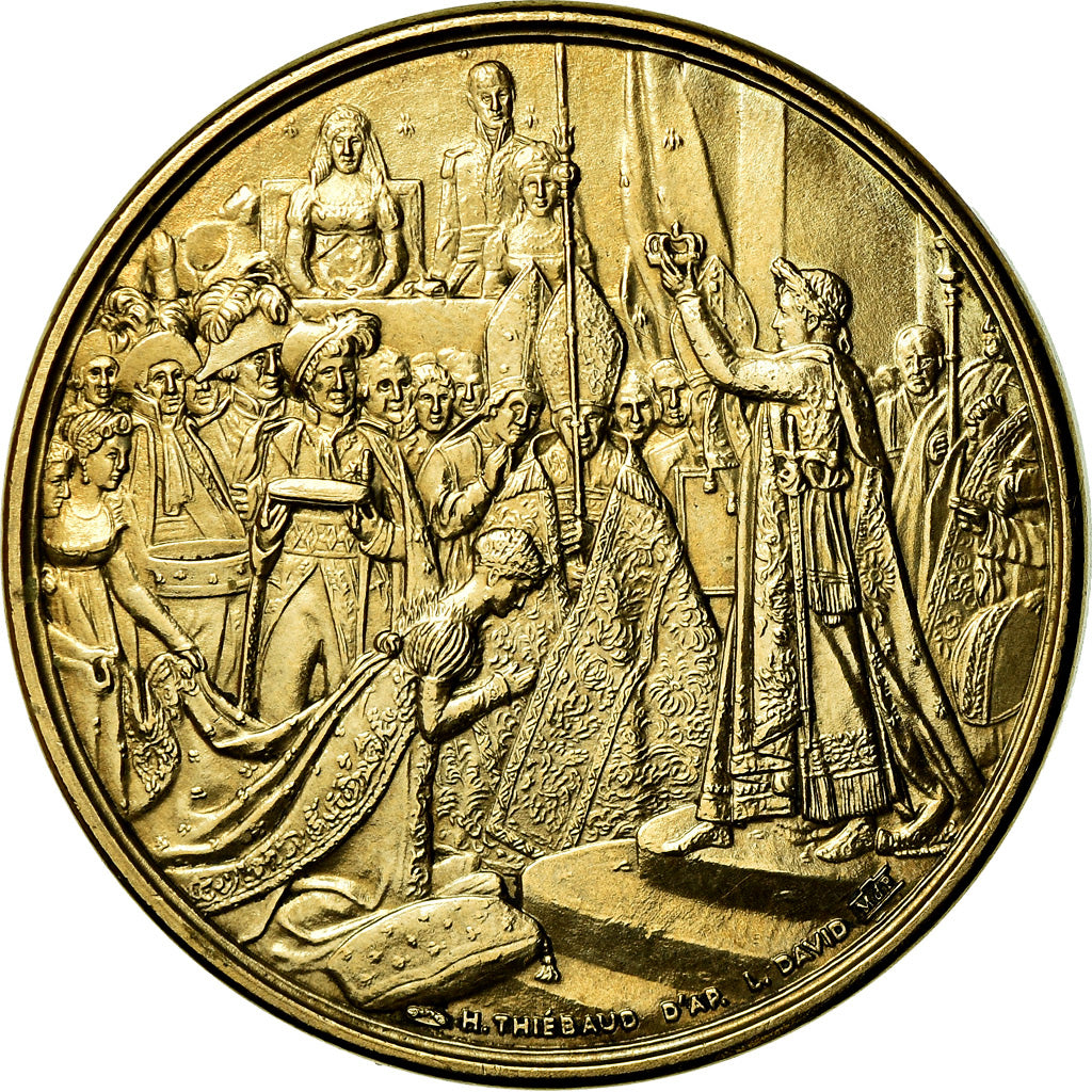 France, Medal, Le sacre de Napoléon Ier par Pie VII, Thiébaud, MS(64), Gilt