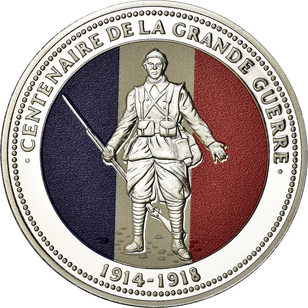 France, Medal, Centenaire de la Grande Guerre, MS(65-70), Silver