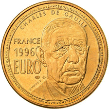 France, Medal, Charles De Gaulle, 1 Euro Essai, 1996, Jimenez, MS(64), Copper