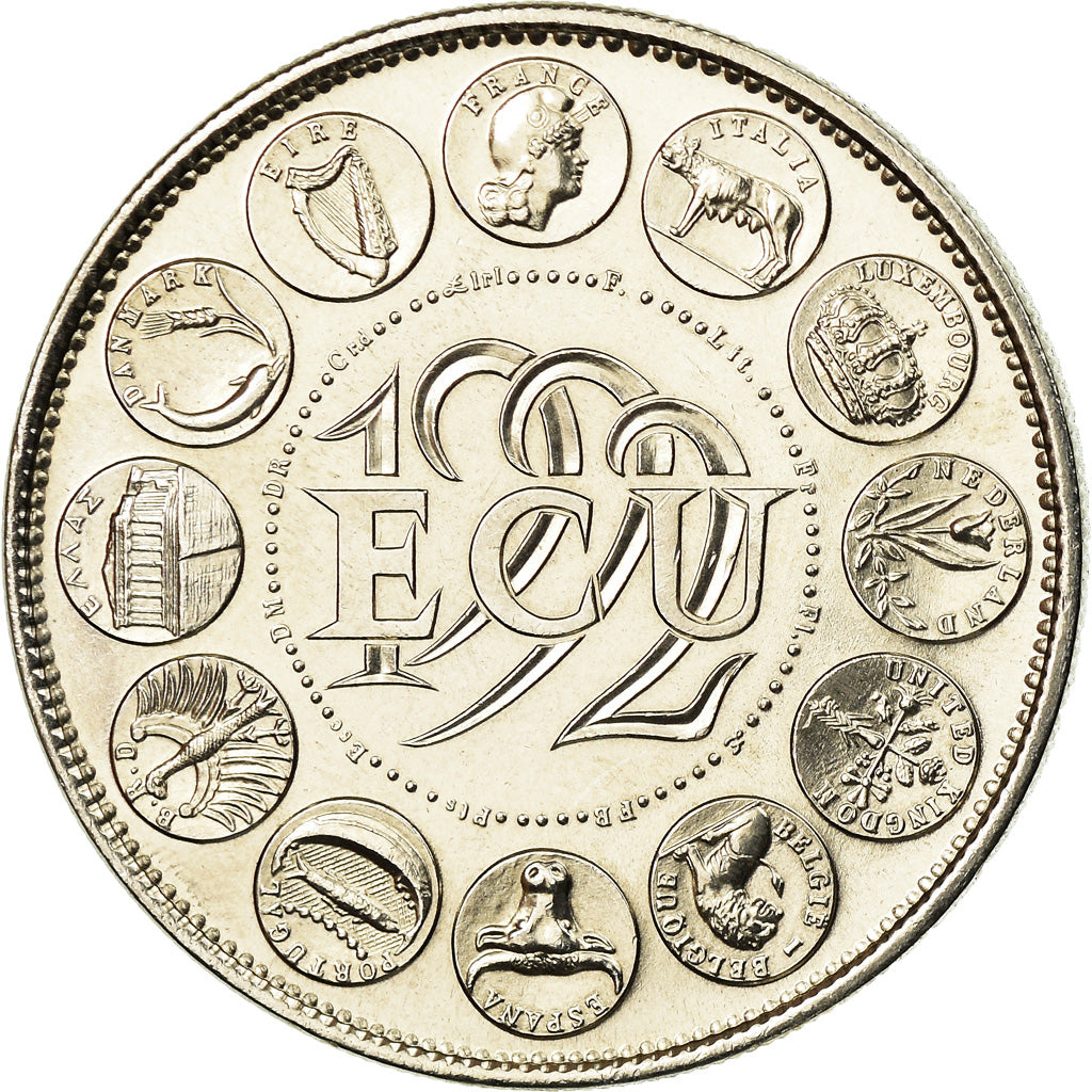 Frankrijk, Medaille, Ecu Europa, Marianne, 1992, Rodier, FDC, Copper-nickel