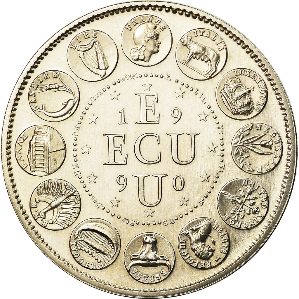 Frankrijk, Medaille, Ecu Europa, Marianne, 1990, Rodier, FDC, Copper-nickel