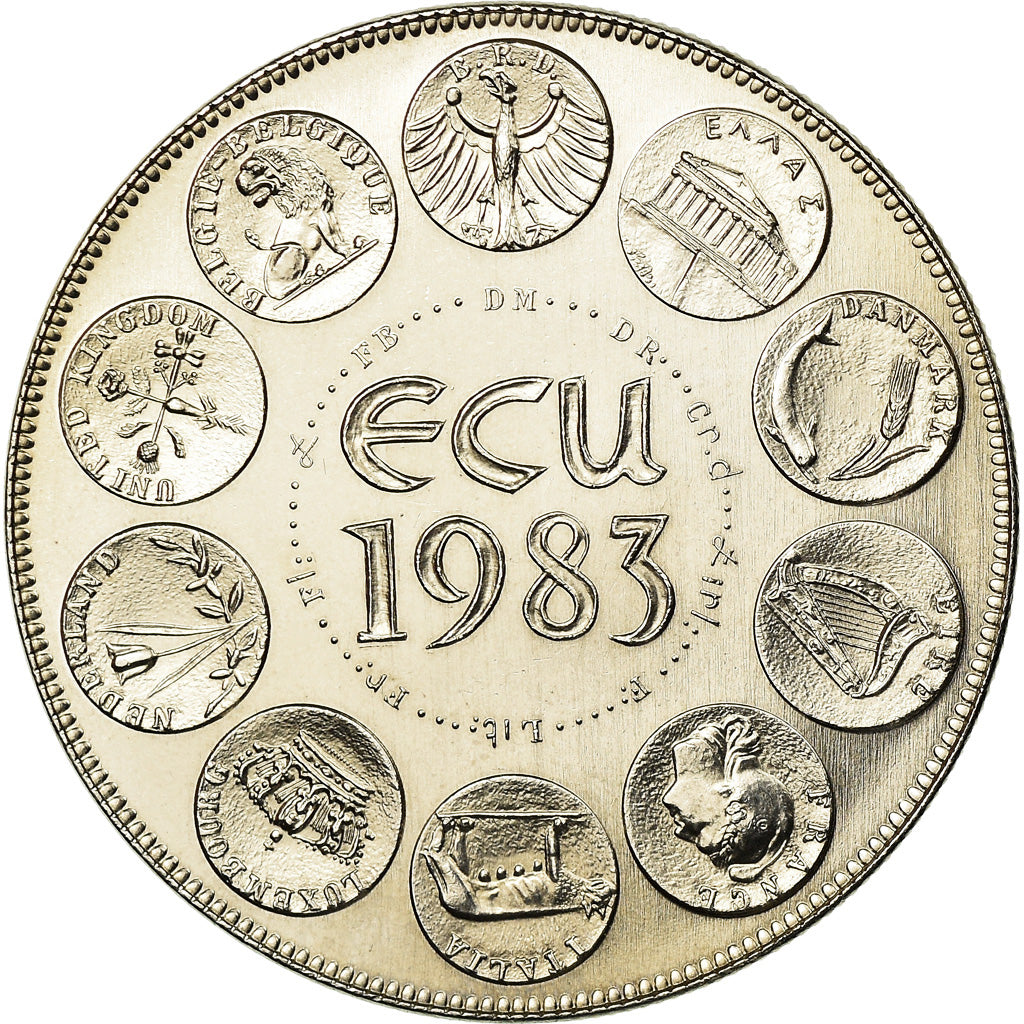 Frankrijk, Medaille, Ecu Europa, Europe Assise, 1983, Rodier, FDC, Copper-nickel