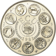 Francia, medalla, Ecu Europa, Europe Assise, 1981, Rodier, FDC, Cobre - níquel