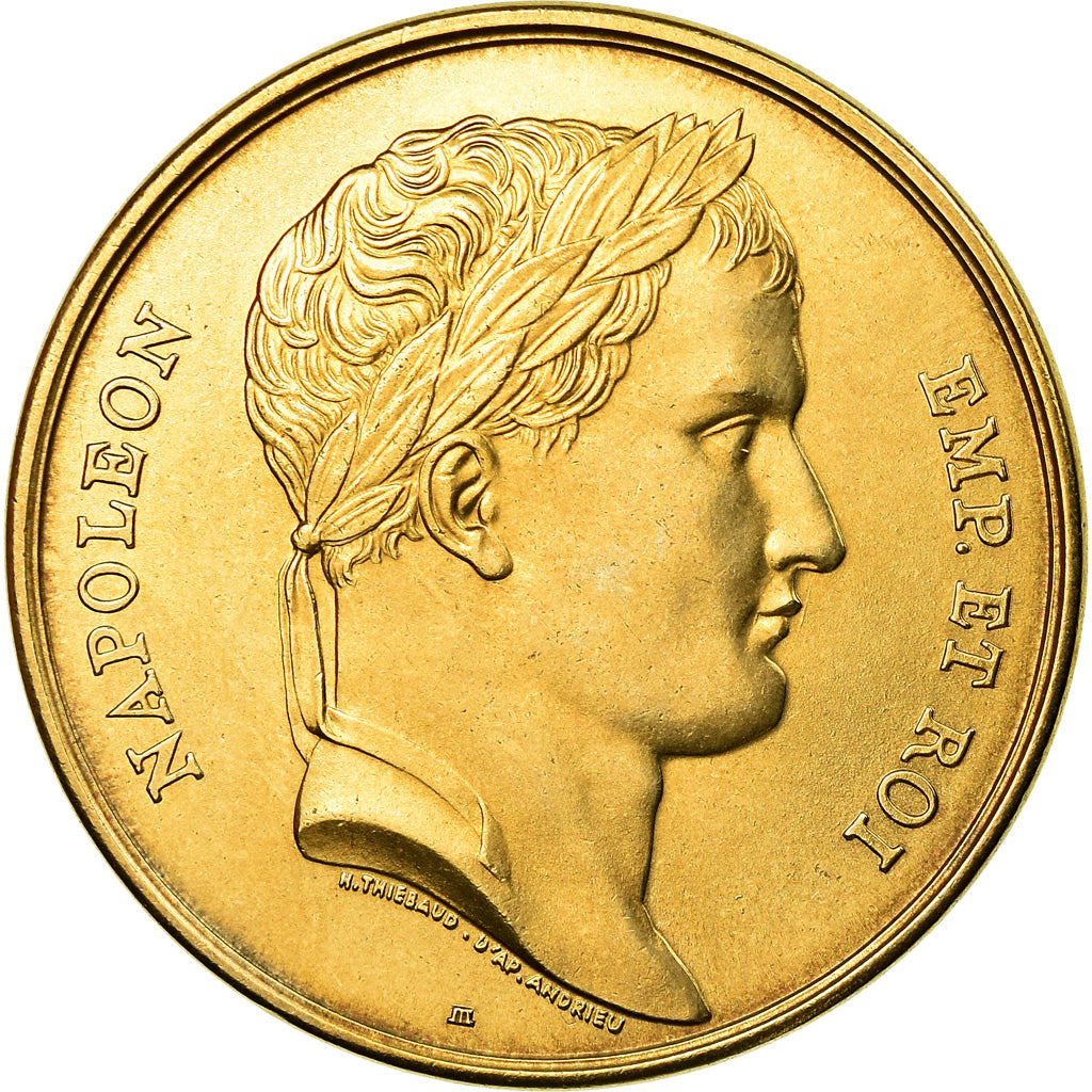 France, Medal, Le sacre de Napoléon Ier par Pie VII, Thiébaud, MS(65-70), Gilt