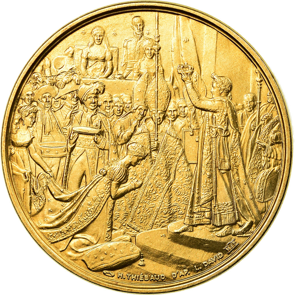 France, Medal, Le sacre de Napoléon Ier par Pie VII, Thiébaud, MS(65-70), Gilt