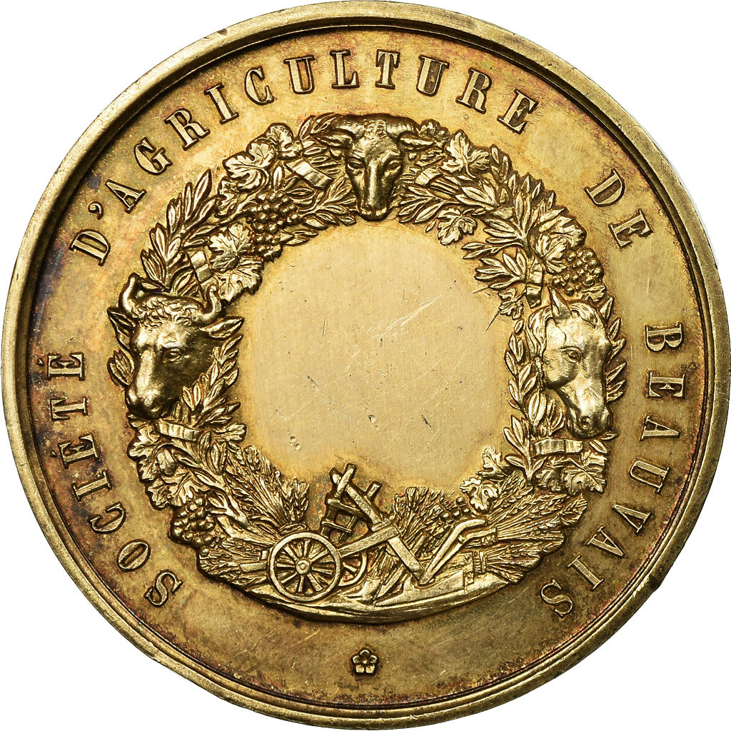 France, Medal, Agriculture de Beauvais, Olivier de Serres, De Longueil, MS(63)
