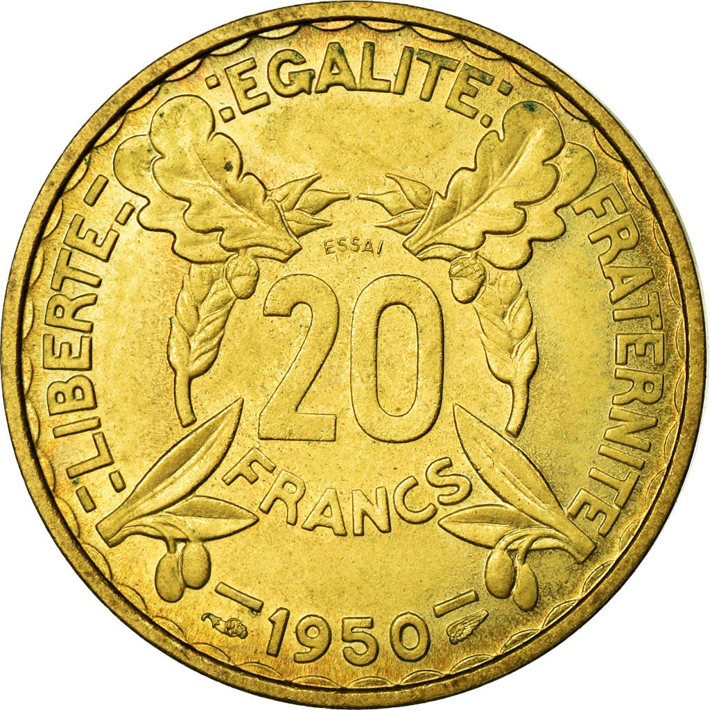 Coin, France, 20 Francs, 1950, MS(65-70), Aluminium-Bronze, Gadoury:862