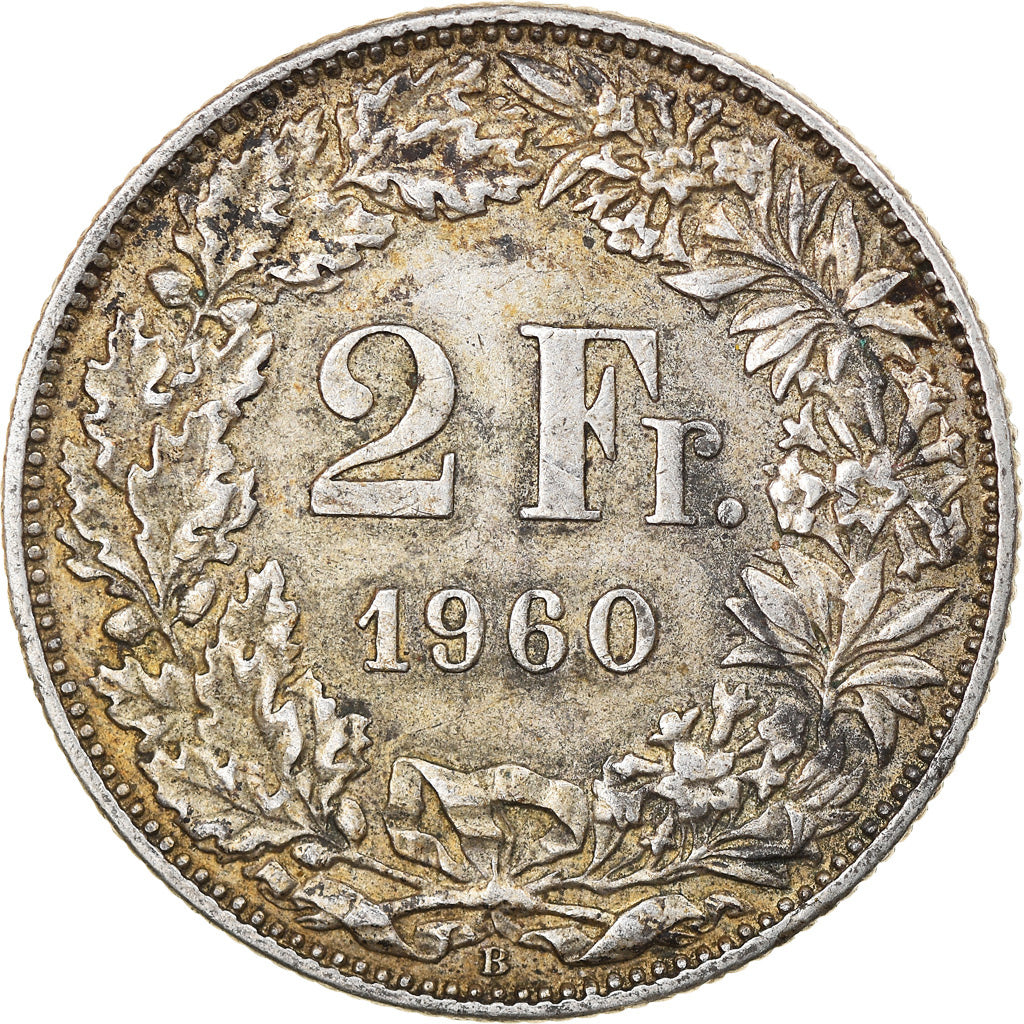 Moneta, Svizzera, 2 Francs, 1960, Bern, BB, Argento, KM:21