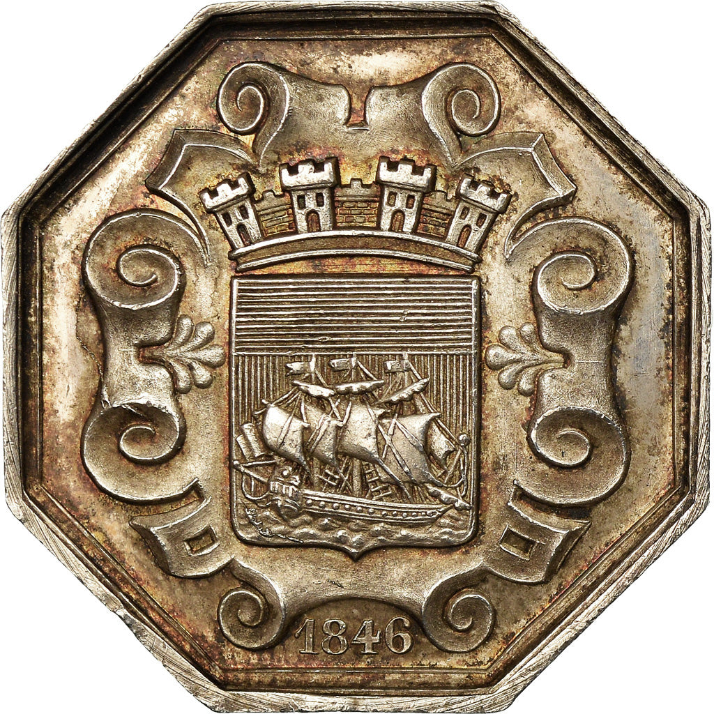 France, Token, Corporations, Plomberie, Ville de Paris, 1846, MS(60-62), Silver